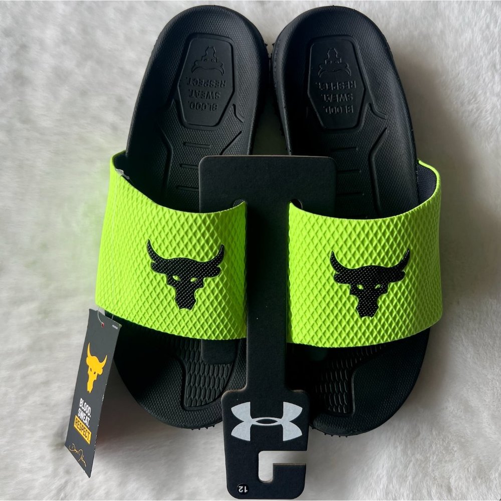 Under Armour Men's UA Project Rock Slides Sandals Lime/Black